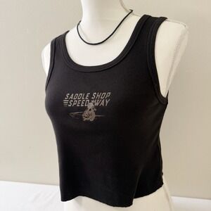 Coney Island Picnic Saddle Shop Speedway Tank Top Womens Medium Black Graphic